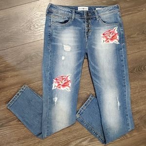 ❤BLACK DAISY EXPOSED FLY JAMIE RELAXED SKINNY JEAN